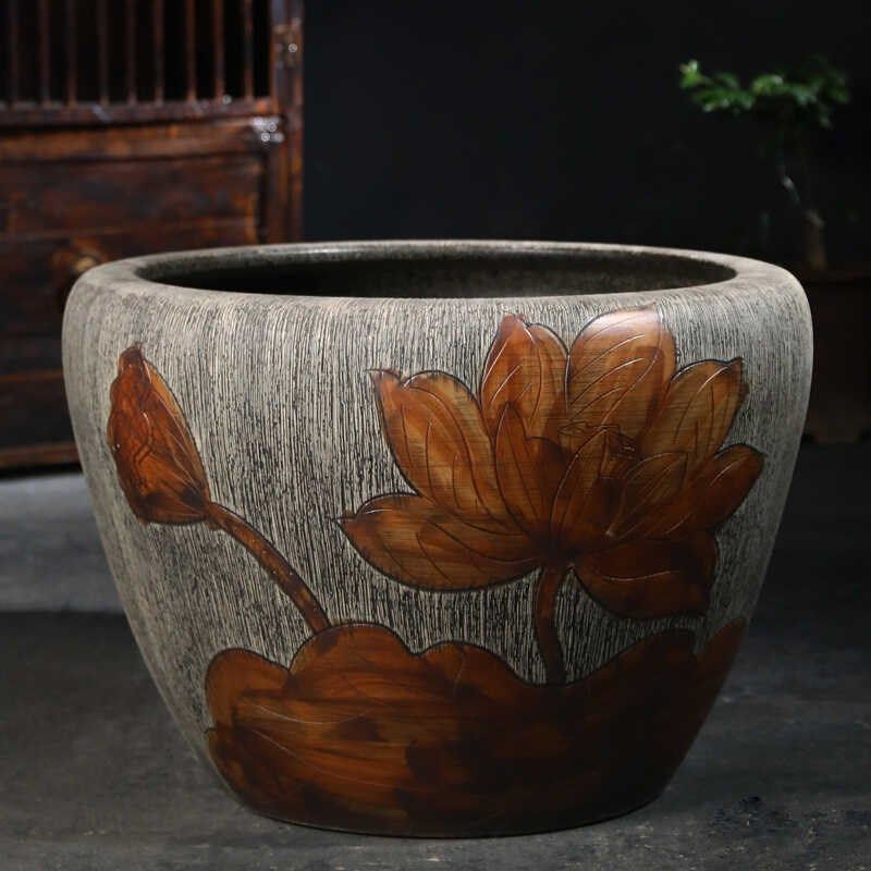 景德镇陶瓷鱼缸荷花睡莲盆乌龟缸庭院户外水池养金鱼碗莲花大花缸,宠物/宠物食品及用品,底柜/落地缸,淘宝优惠券,粉丝福利购,淘宝优惠卷