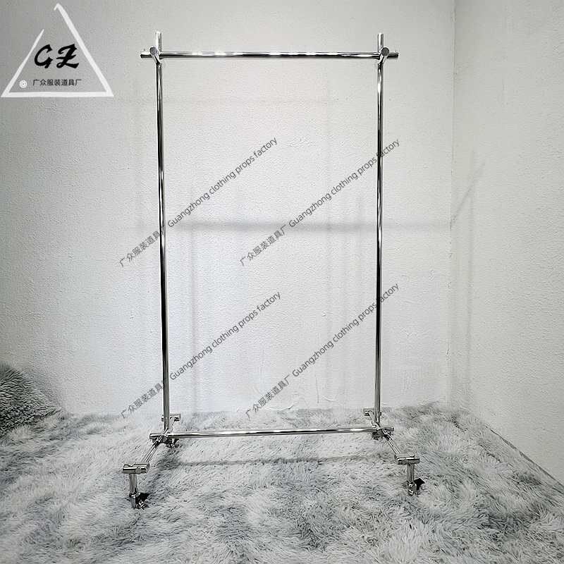 服装店展示架不锈钢中岛架买手店专用架落地式侧挂高端女装陈列架