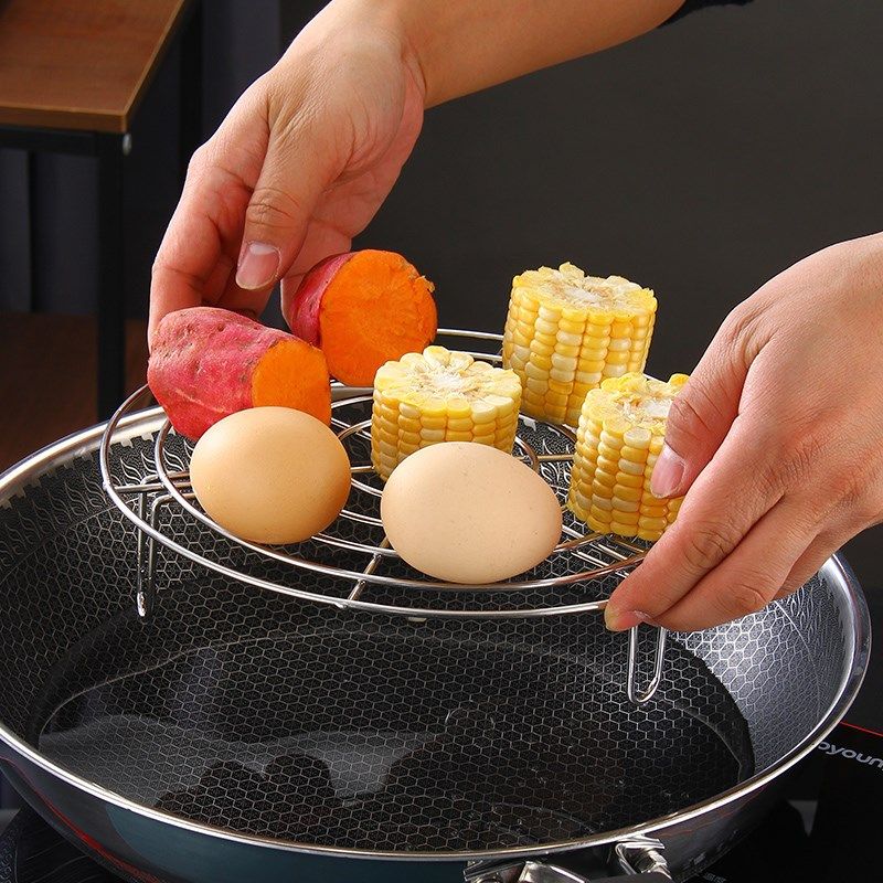 蒸架304不锈钢锅架矮脚蒸盘电饭煲隔水馒头蒸包锅加厚高脚内架子