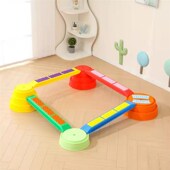 触觉配对独木桥幼儿园早教儿童感统训练器材按摩过河石建构平衡木