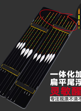 千里眼一体化加粗扁尾纳米浮漂超醒目灵敏鲫鱼浮漂湖库鱼漂套装
