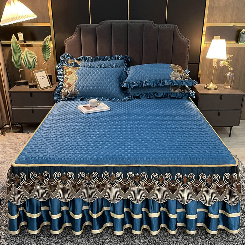 夏季乳胶凉席床裙款冰丝席三件套可水机洗折叠夏天床罩空调软席子,床上用品,乳胶席,淘宝优惠券,粉丝福利购,淘宝优惠卷