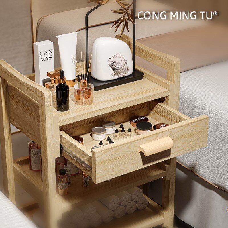 实木美容推车木质多功能美容院三层置工具车美发美甲小推车带抽屉,商业/办公家具,工具车,淘宝优惠券,粉丝福利购,淘宝优惠卷