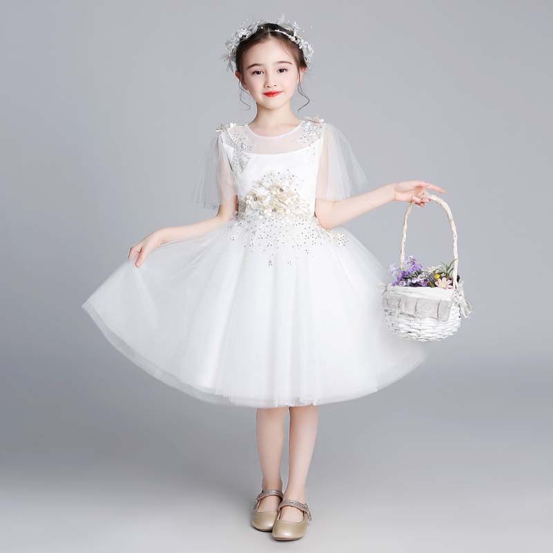 儿童公主裙蓬蓬纱花童婚纱裙女童白色晚礼服女孩生日钢琴演出服夏,童装/婴儿装/亲子装,儿童礼服,淘宝优惠券,粉丝福利购,淘宝优惠卷