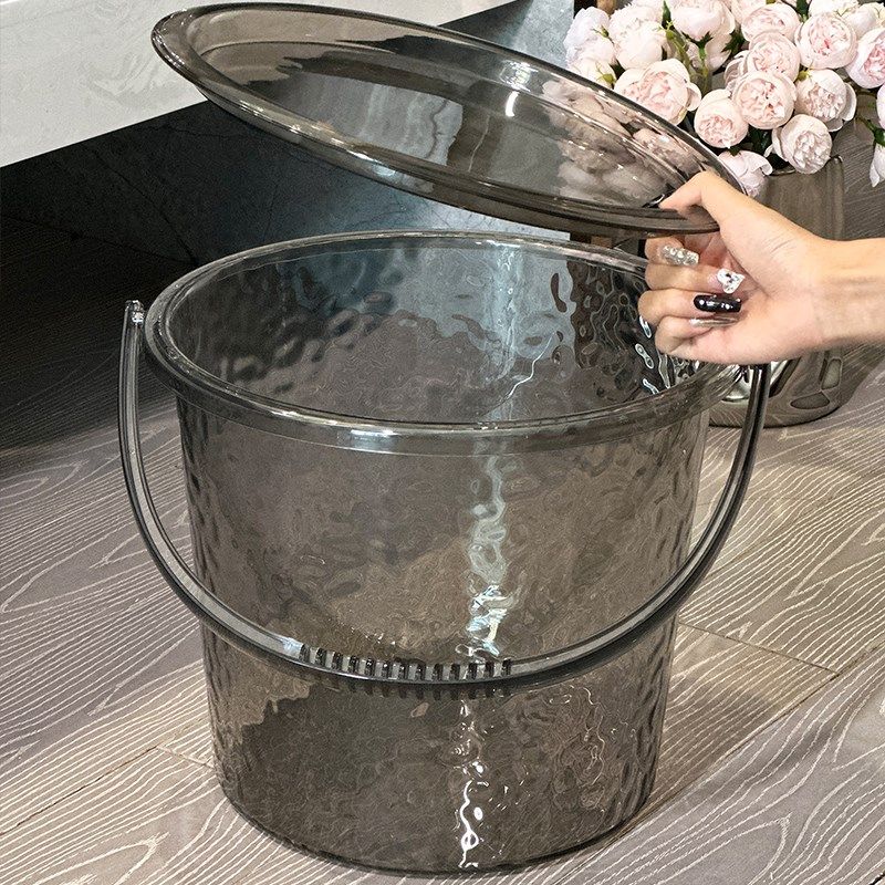 透明水桶家用脸盆套装洗衣洗澡带盖储水小桶加厚手提高颜值塑料桶,家庭/个人清洁工具,水桶,淘宝优惠券,粉丝福利购,淘宝优惠卷