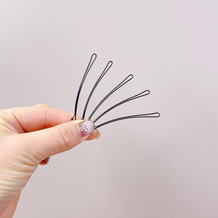 弧形黑色一字夹刘海发夹儿童卡子头饰钢夹女边夹发卡发饰头发固定