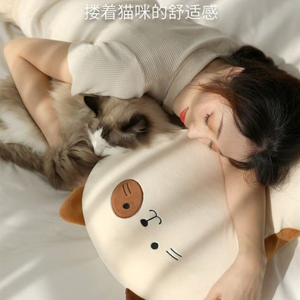 猫肚枕枕套不含枕芯猫肚子枕头套可爱猫肚皮记忆枕套55X35可拆洗