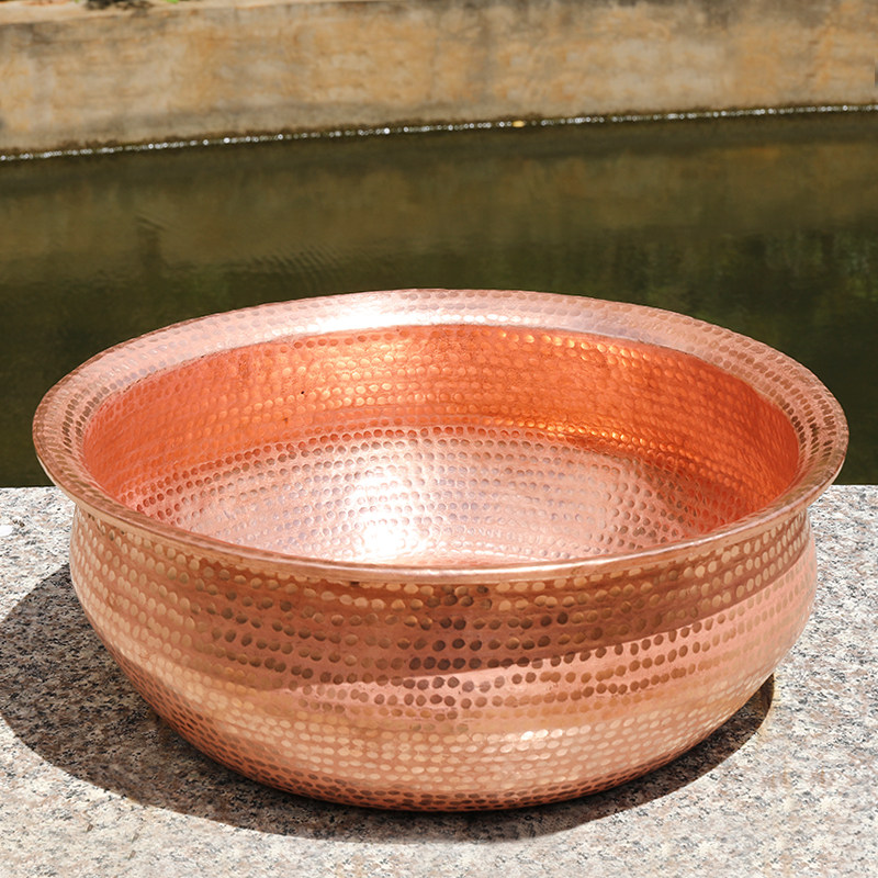 铜盆纯铜手工紫铜黄铜足浴盆深桶圆肚带按摩球足疗泡脚洗脸脚养生,家庭/个人清洁工具,足浴盆/足浴桶,淘宝优惠券,粉丝福利购,淘宝优惠卷