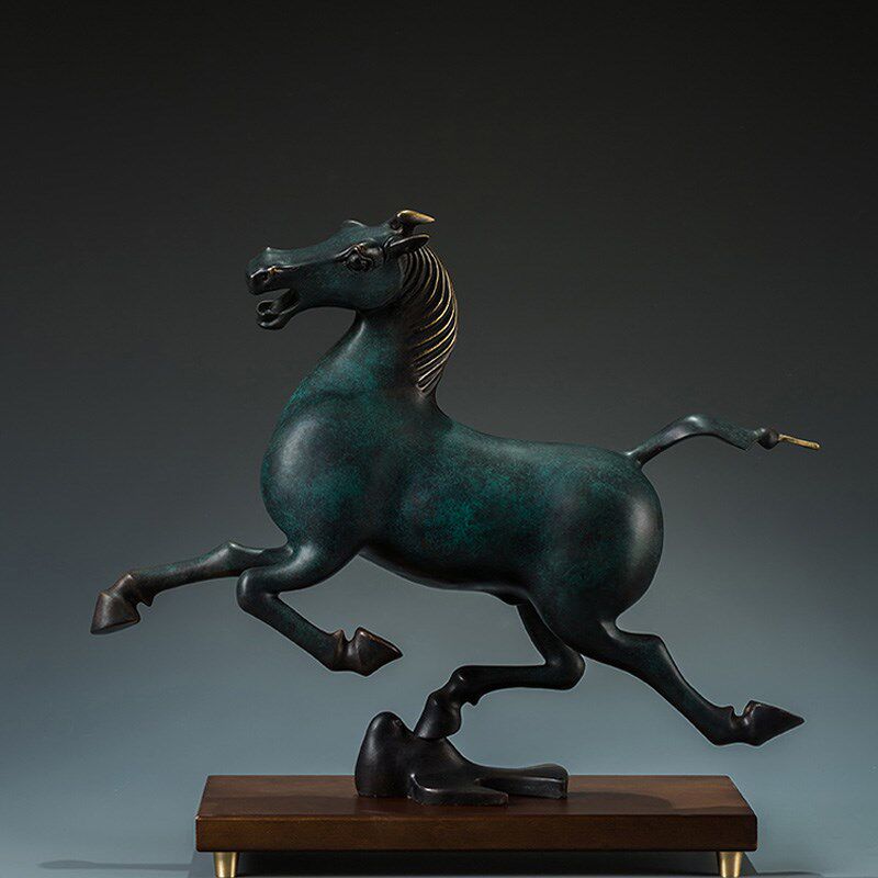 青铜器铜马摆件生肖马踏飞燕工艺品马到成功仿古摆件铜奔马开业礼