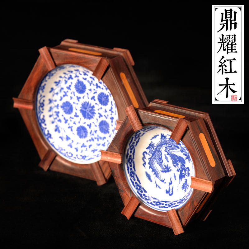 大叶紫檀 红酸枝红木烟灰 创意个性大号烟灰缸木中式工艺品烟缸