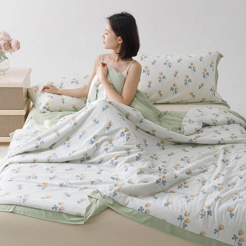 【达人推荐】A类冰丝凉感夏凉被薄被可机洗空调被夏季单双人夏被,床上用品,化纤被,淘宝优惠券,粉丝福利购,淘宝优惠卷