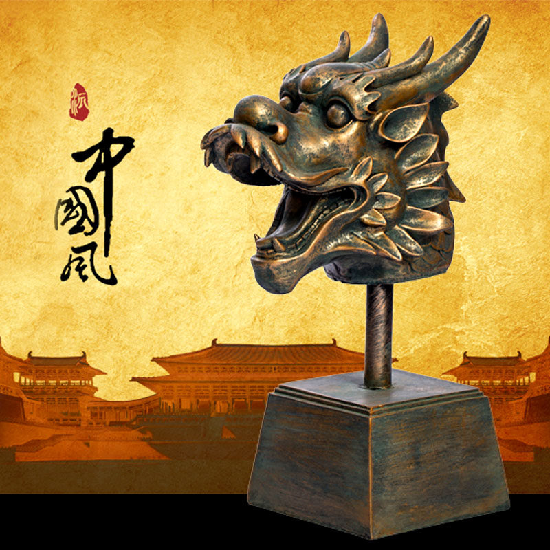 圆明园十二生肖12兽首 全套铜像创意中式树脂工艺品牛虎龙马摆件