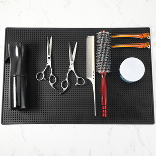 barbershop发型师美发工具油头电推剪防滑垫理发剪刀推子收纳垫子