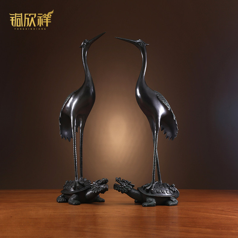 铜欣祥纯铜龟鹤家居摆件龟鹤延年门厅摆设工艺品开业礼品装饰摆件,家居饰品,装饰摆件,淘宝优惠券,粉丝福利购,淘宝优惠卷