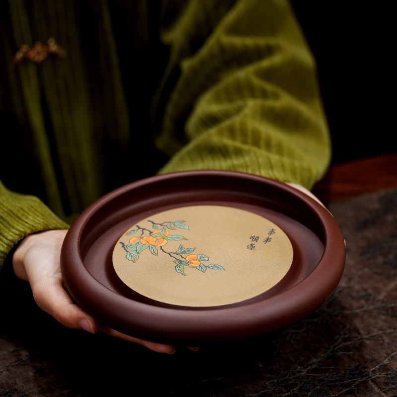 紫砂壶承干泡台手工家用养壶盘茶壶底座壶托 养壶垫小茶盘