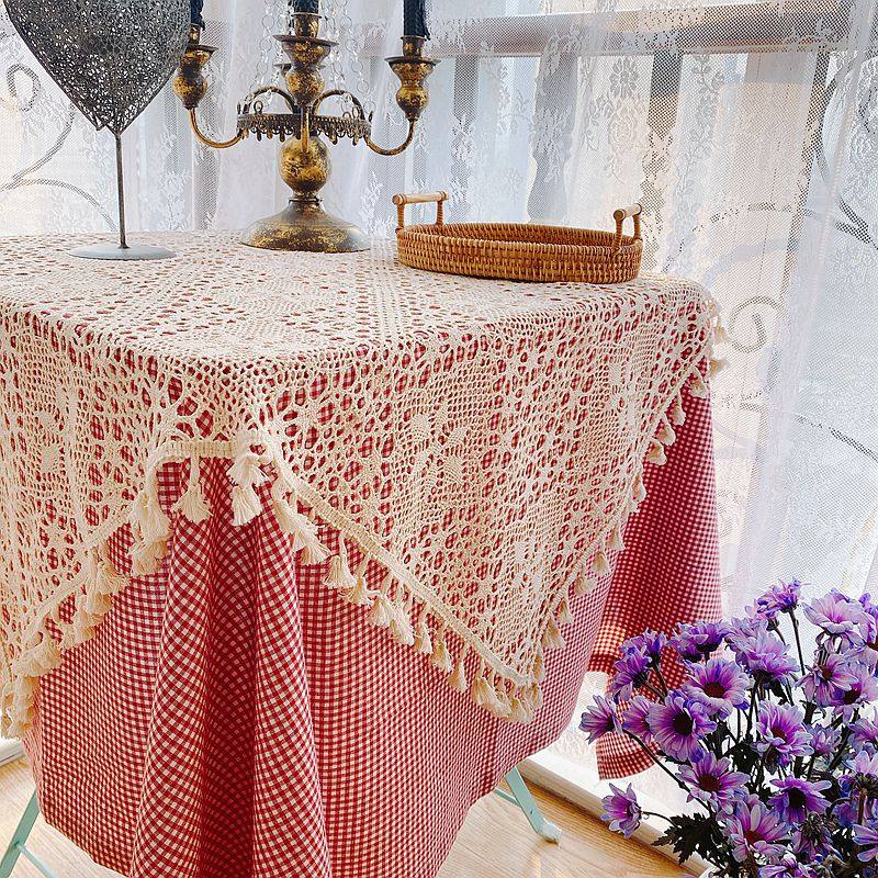 田园文艺可定制蕾丝流苏餐桌布茶几布阳台小桌布床头柜空调盖巾布,居家布艺,桌布,淘宝优惠券,粉丝福利购,淘宝优惠卷