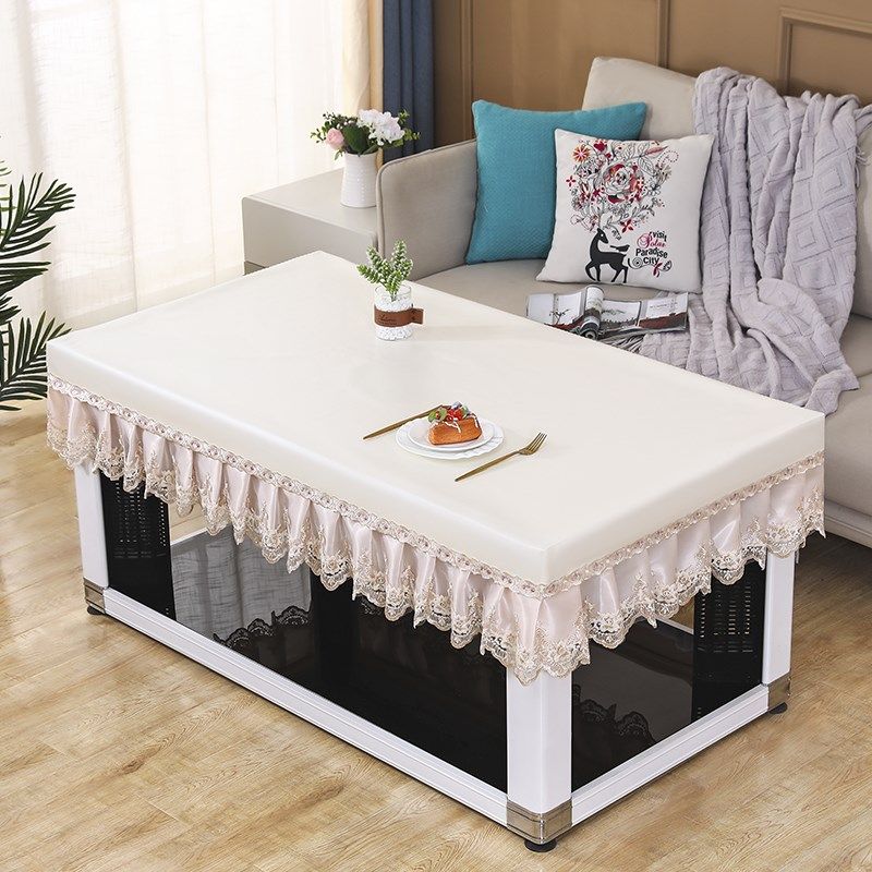 烤火罩防水防油防烫皮革罩电烤火茶几正长方形pu免洗取暖桌套蕾丝,居家布艺,烤火罩,淘宝优惠券,粉丝福利购,淘宝优惠卷