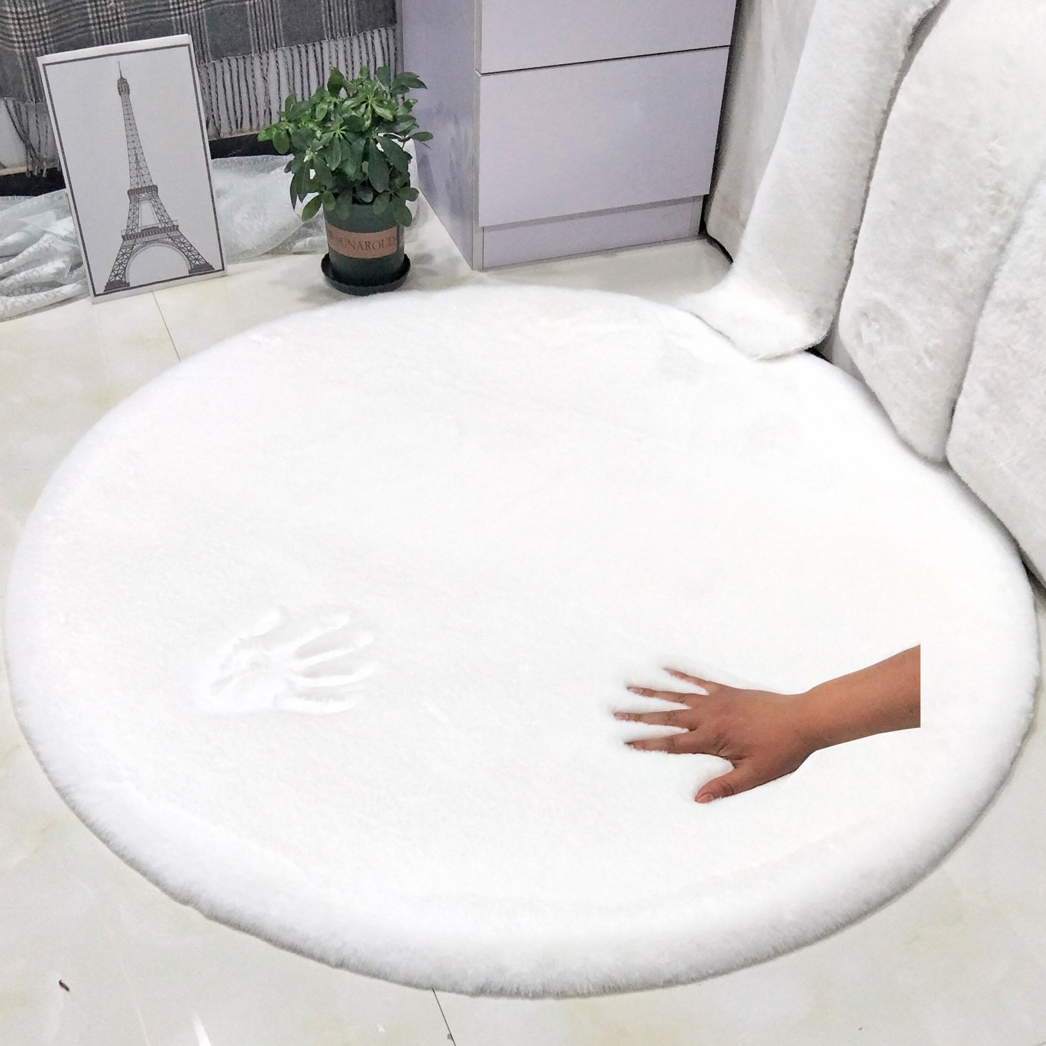 圆形地垫加厚防滑儿童宠物客厅卧室床边定制电脑椅兔毛大面积地毯,居家布艺,家用脚垫,淘宝优惠券,粉丝福利购,淘宝优惠卷