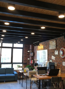 LED明装筒灯超薄吸顶式客厅吊顶吊线4寸5寸6寸8黑色3过道走廊圆形