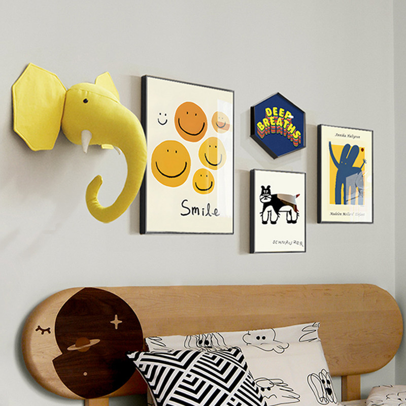 儿童房装饰画男女孩子卧室床头背景墙面挂画房间创意布置米奇壁画,家居饰品,现代装饰画,淘宝优惠券,粉丝福利购,淘宝优惠卷