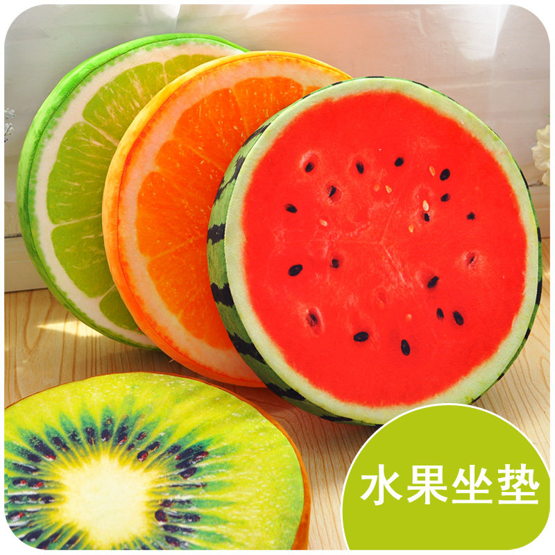 办公室加厚创意西瓜水果抱枕靠垫两用坐垫水果海棉坐垫时尚