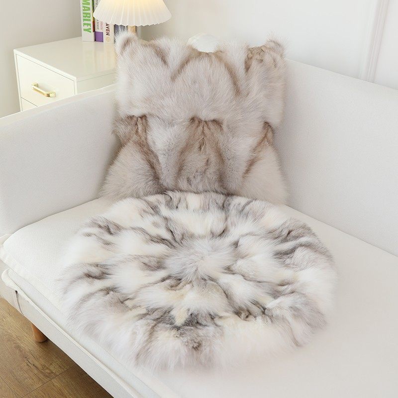 狐狸毛坐垫圆形椅子垫沙发垫冬天保暖皮毛一体汽车坐垫皮草座垫,居家布艺,椅垫,淘宝优惠券,粉丝福利购,淘宝优惠卷