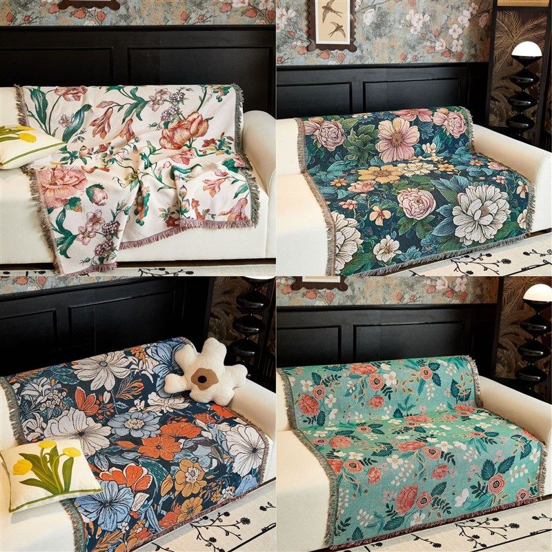 波西米亚花卉挂毯午睡办公室实木沙发毛毯铺床地垫盖毯床尾装饰毯,床上用品,休闲毯/毛毯/绒毯,淘宝优惠券,粉丝福利购,淘宝优惠卷