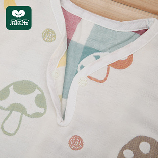 背心睡袋婴儿纱布蘑菇春秋薄款宝宝夏天睡衣纯棉护肚子防踢被夏季