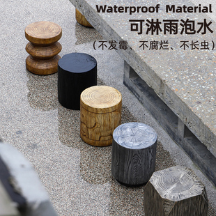 户外坐凳子防腐树桩庭院木墩子木桩圆树墩茶墩边几室外阳台小茶几