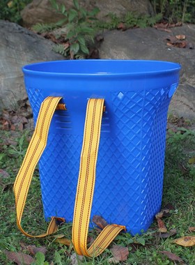 竹编塑料背篓大号加厚石榴背篼采茶蘑菇水果蔬菜赶集用背筐红色