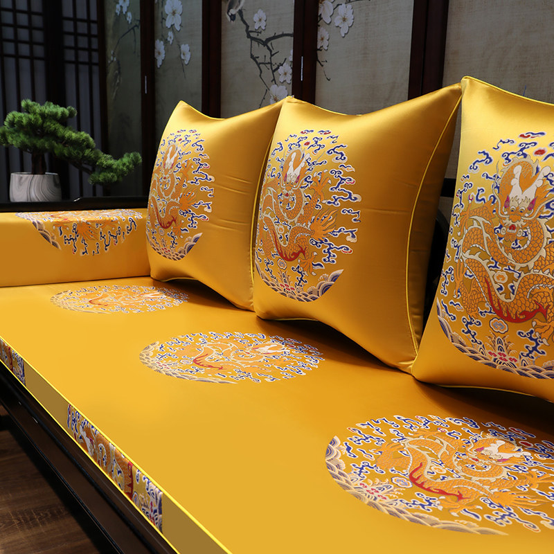 中式红木沙发坐垫皇宫龙古典实木家具沙发垫靠垫罗汉床垫防滑定制
