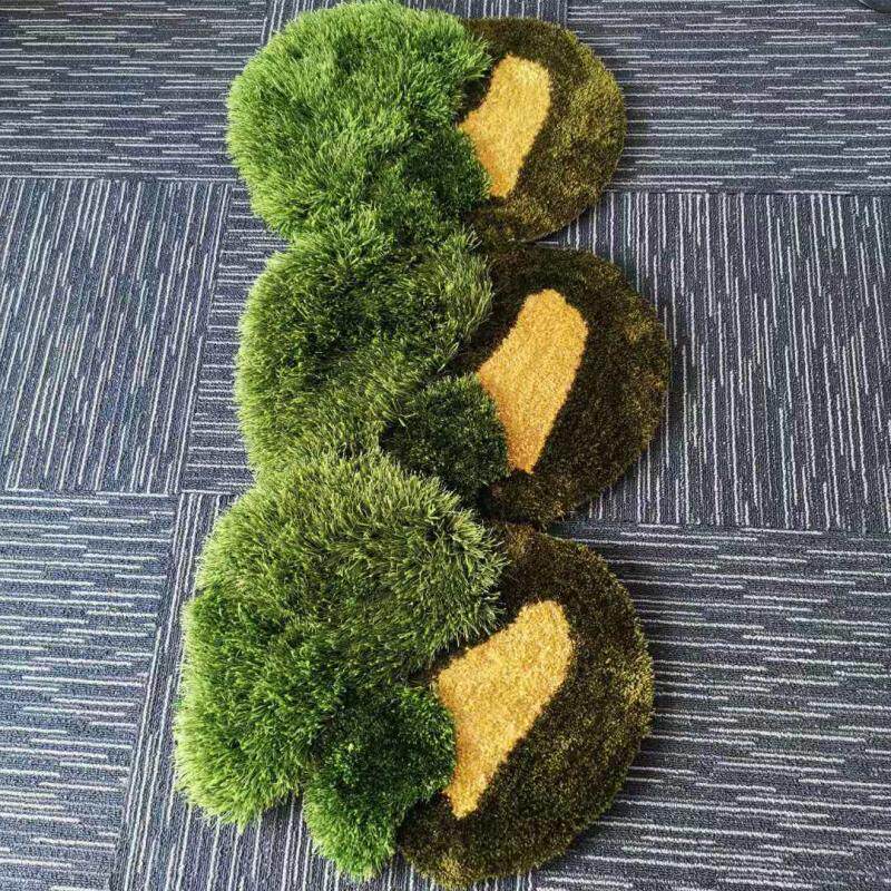 可爱草地苔藓儿童房床边小地垫墙壁阳台飘窗橱窗装饰绿色毛毛地毯