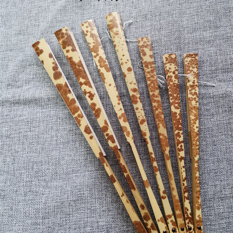 云妃竹折扇95寸云南湘妃竹扇骨花斑竹精工文玩扇子香妃空白苏工扇