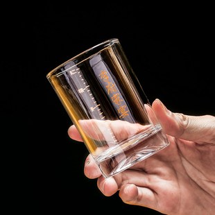 高档带刻度百家姓二两白酒杯分酒器2两3两酒具套装家用玻璃烈酒杯