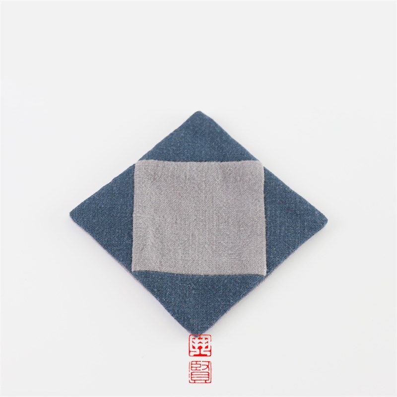 中式禅意复古素色布艺茶杯垫双色拼接吸水隔热布艺双面用茶垫方垫,居家布艺,餐垫,淘宝优惠券,粉丝福利购,淘宝优惠卷