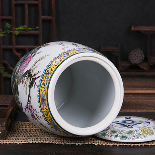 景德镇陶瓷米缸米桶家用油缸酒坛水缸密封30斤50斤20装平盖储物罐