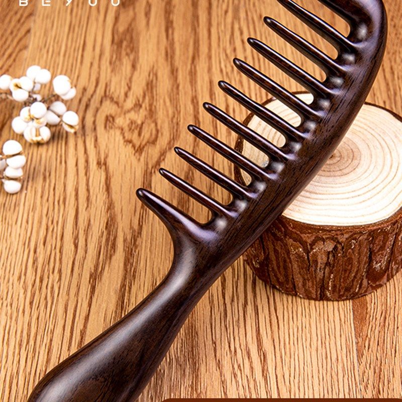 天然黑檀木梳宽齿梳子头皮按摩女士专用经络大齿梳子大号家用卷发,家庭/个人清洁工具,梳子/化妆梳/按摩梳,淘宝优惠券,粉丝福利购,淘宝优惠卷