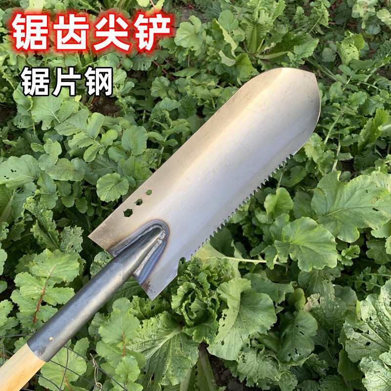 新款多功能锯齿铲子全钢尖铲挖洞掏洞尖头铲子锯片钢尖锹加长铲子,鲜花速递/花卉仿真/绿植园艺,铲子,淘宝优惠券,粉丝福利购,淘宝优惠卷