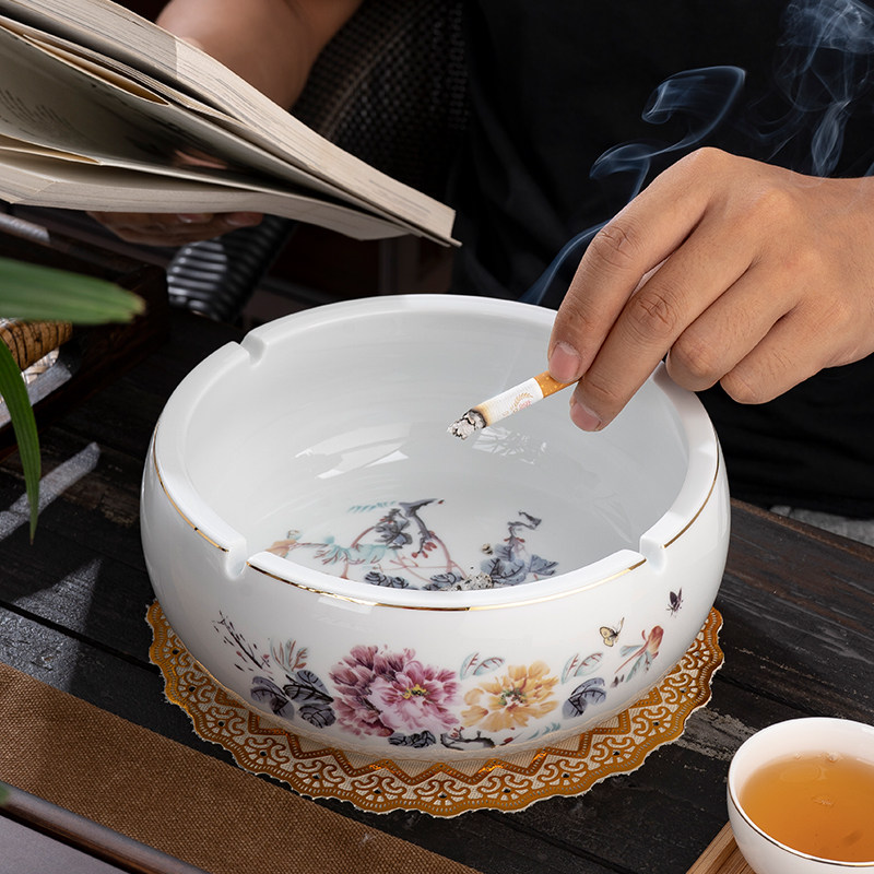 客厅陶瓷中式复古特大号烟灰缸创意个性欧式时尚实用烟缸茶几家用