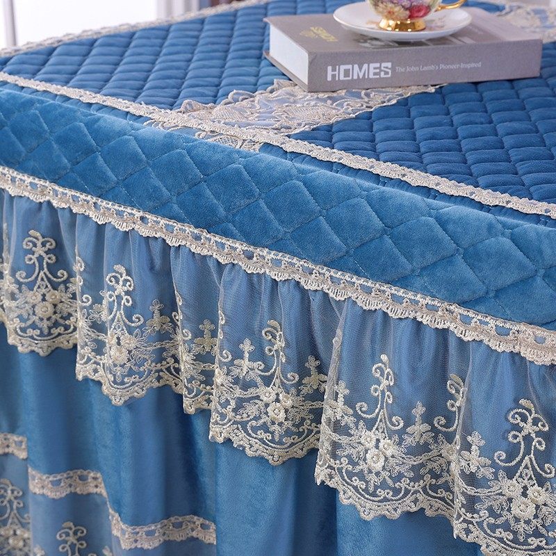 家用烤火桌罩欧式正方形取暖长烤火炉罩子烤火桌布加厚烤火被冬季