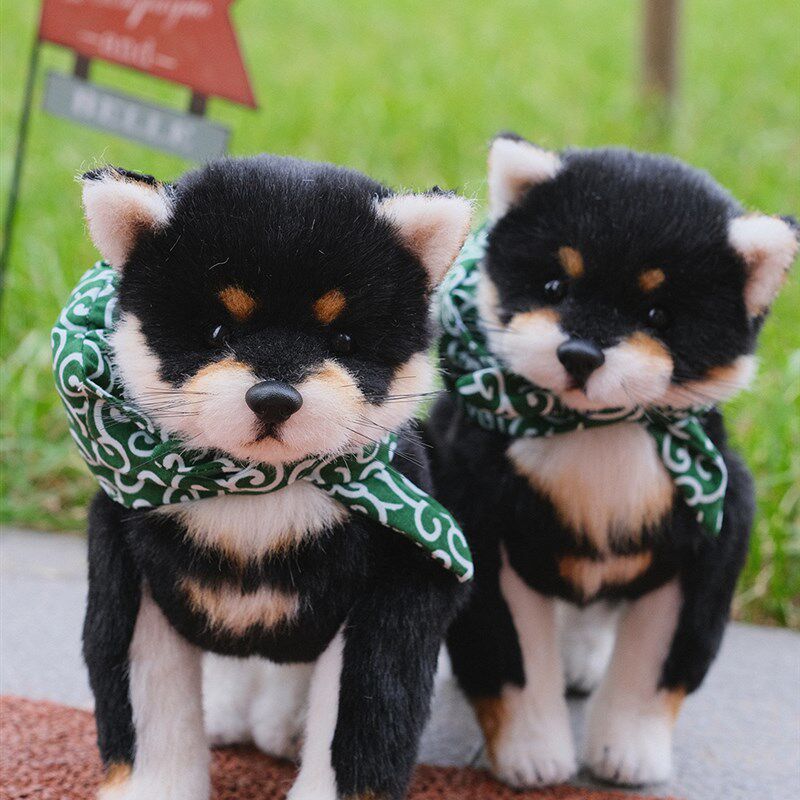 黑柴/小版型仿真呆萌手工柴犬狗狗犬毛绒关节可动玩偶玩具材料包