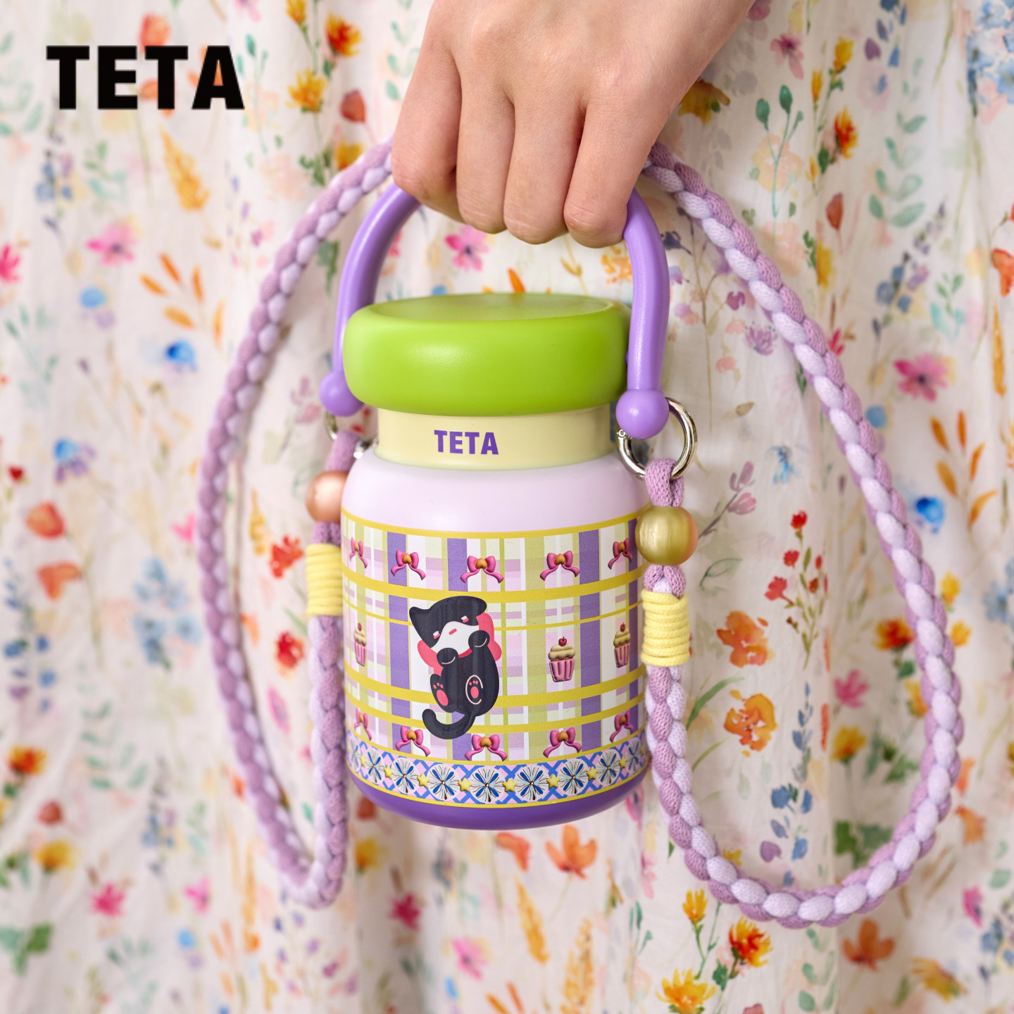 TETA斜跨提手保温保冷杯小巧便携女生高颜值水杯子新款生日礼物