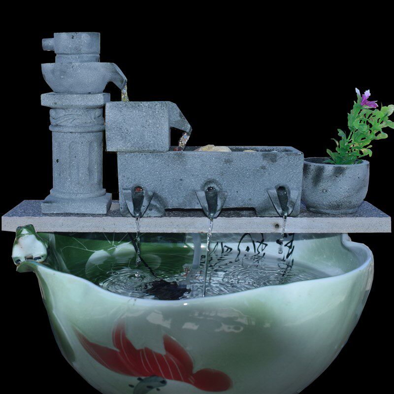 养鱼增氧过滤器陶瓷鱼缸流水生财创意摆件室内外鱼池循环流水造景,家居饰品,装饰摆件,淘宝优惠券,粉丝福利购,淘宝优惠卷