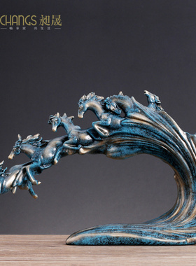 办公室摆件创意办公桌装饰品家里酒柜摆设马到成功客厅酒柜装饰马