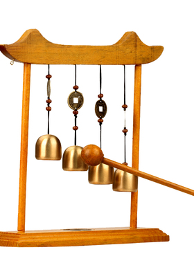 聚缘阁合金风铃摆件双龙百寿锣家居饰品装饰工艺品办公桌摆设铜锣