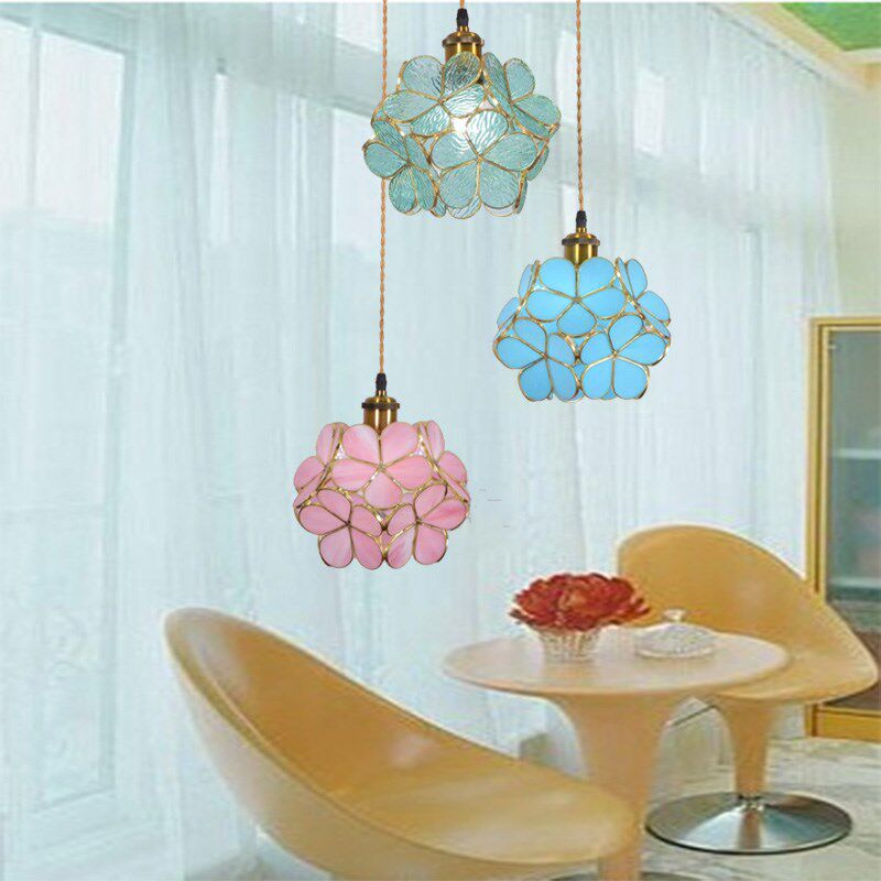 过道走廊吊灯创意花瓣吧台卧室床头灯手工玻璃儿童房花瓣玄关吊灯,家装灯饰光源,客厅吊灯,淘宝优惠券,粉丝福利购,淘宝优惠卷
