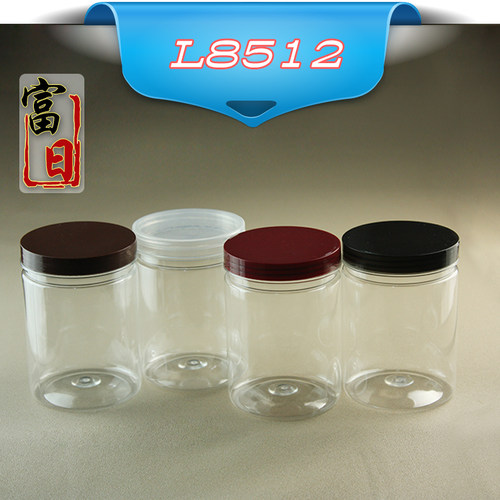 L8512塑料瓶子透明饼干花茶密封罐食品级包装瓶加厚圆形600ml