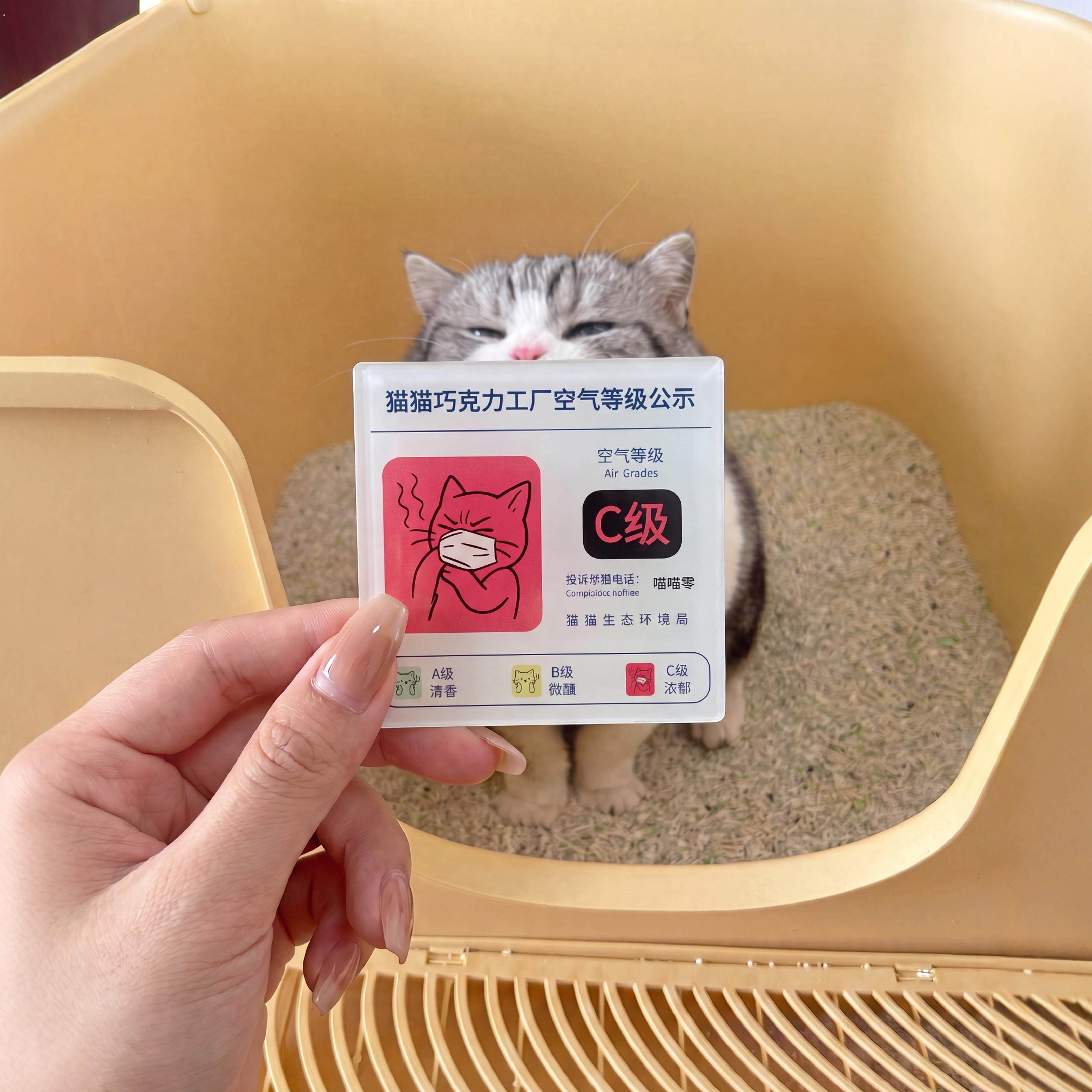 【猫猫巧克力工厂】创意亚克力指示牌猫咪冰箱贴可磁吸温馨提示牌