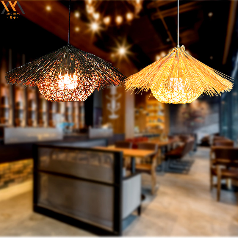 创意个性鸟窝藤编餐厅吊灯农家乐草帽藤艺复古饭店包间火锅店灯具,家装灯饰光源,其它灯具灯饰,淘宝优惠券,粉丝福利购,淘宝优惠卷