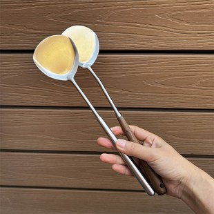 迷你木柄小锅铲304不锈钢小号短柄煎铲小锅炒菜铲小铲子家用带孔